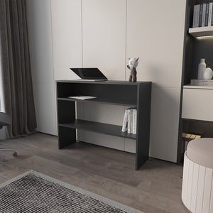 English Elm Console Console Table Richton Black - Space-Saving Engineered Wood Entryway Shelf, Sturdy Open Storage Organizing Desk (39.8x12.2x3.5) B092P238709