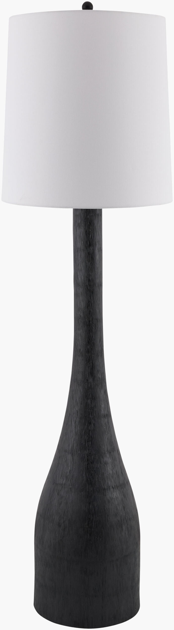 Surya Fonce 68-inch Accent Floor Lamp With Classic Linen Shade - Timeless Elegance For Any Room Decor Body, Black,Shade, White,Finial, Black,Harp, Metallic ,Nickel,Cord, Translucent Resin,Linen,Linen,Linen,Plastic,Resin Fce-001