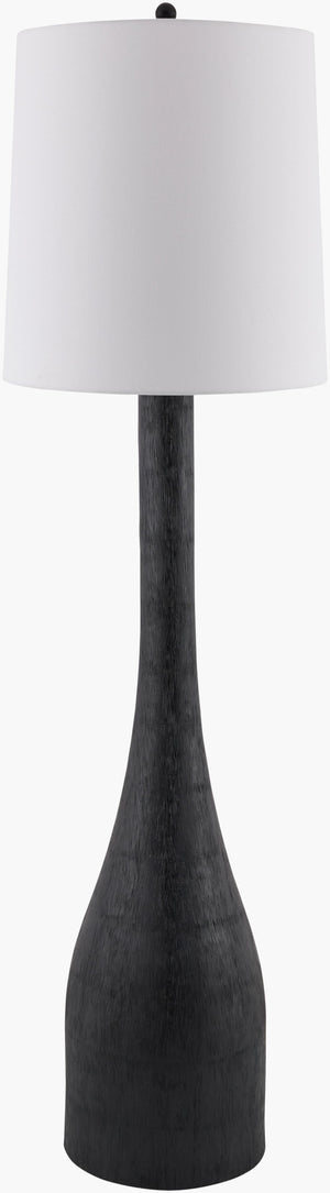 Surya Fonce 68-inch Accent Floor Lamp With Classic Linen Shade - Timeless Elegance For Any Room Decor Body, Black,Shade, White,Finial, Black,Harp, Metallic ,Nickel,Cord, Translucent Resin,Linen,Linen,Linen,Plastic,Resin Fce-001