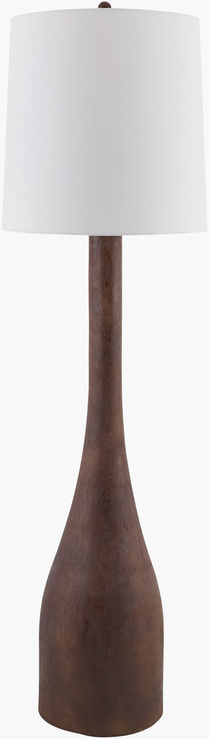 Surya Fonce 68-inch Accent Floor Lamp With Classic Linen Shade - Timeless Elegance For Any Room Decor Body, Dark Brown,Shade, White,Finial, Dark Brown,Harp, Metallic ,Nickel,Cord, Translucent Resin,Linen,Linen,Linen,Plastic,Resin Fce-002