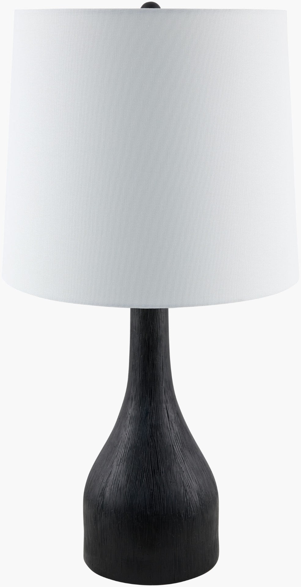 Surya Fonce Linen Shade Table Lamp Classic Metal Base Warm Ambient Light for Bedroom FCE-003