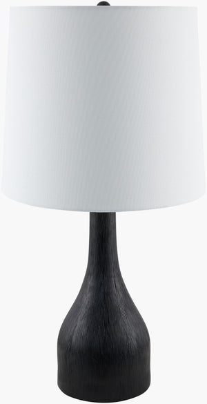 Surya Fonce Linen Shade Table Lamp Classic Metal Base Warm Ambient Light for Bedroom FCE-003
