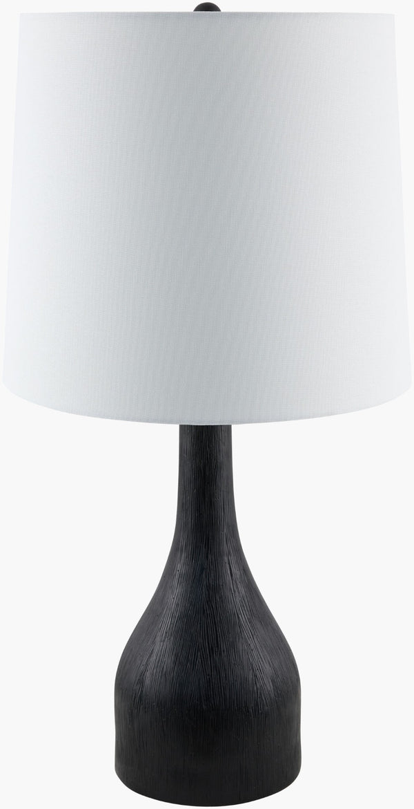 Surya Fonce Linen Shade Table Lamp Classic Metal Base Warm Ambient Light for Bedroom FCE-003