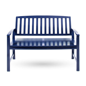 English Elm Christopher Knight Home® - LOJA Bench - Acacia Wood Outdoor Bench with Ergonomic Curved Backrest, Durable Stable Construction Blue 57495.00ACANBL