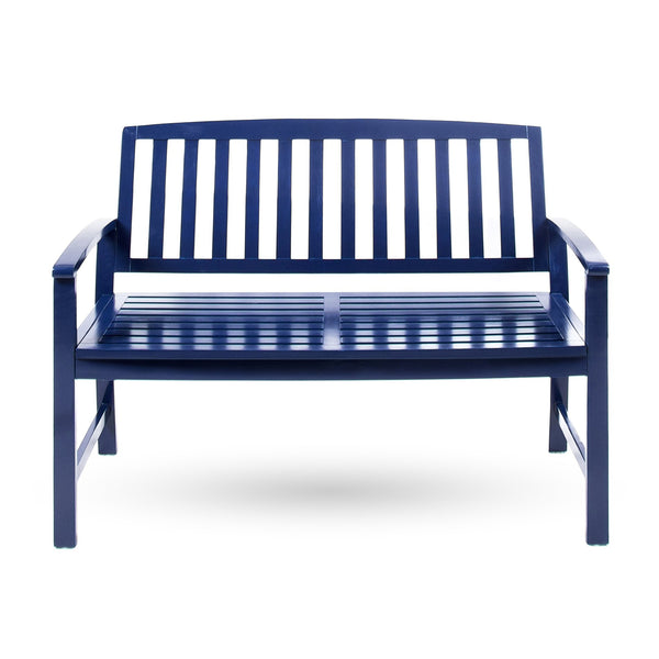 English Elm Christopher Knight Home® - LOJA Bench - Acacia Wood Outdoor Bench with Ergonomic Curved Backrest, Durable Stable Construction Blue 57495.00ACANBL