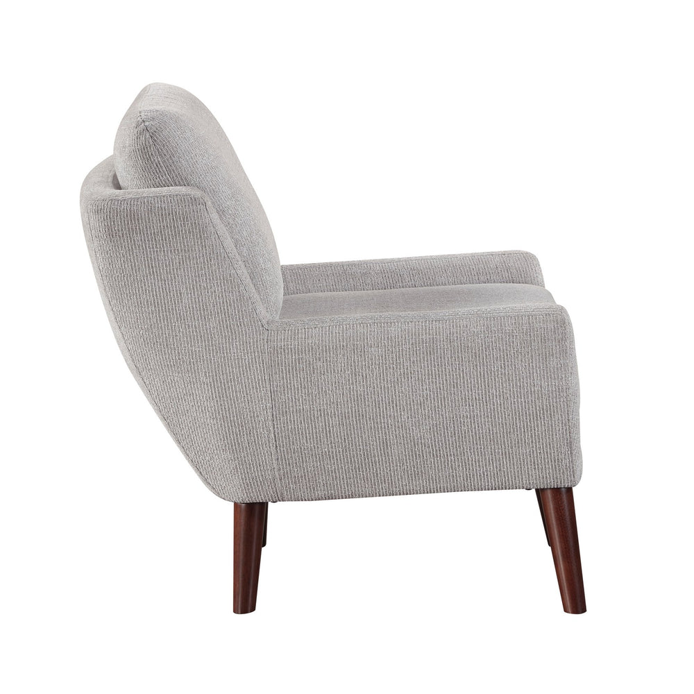 English Elm 1pc Mid-Century Accent Chair Gray Chenille Upholstery Foam & Pocket Coils Removable Covers Durable B011P315595