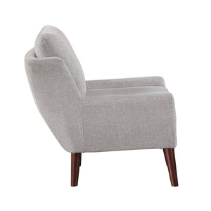 English Elm 1pc Mid-Century Accent Chair Gray Chenille Upholstery Foam & Pocket Coils Removable Covers Durable B011P315595