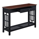 OSP Home Furnishings Oxford Foyer Table Black Frame / Cherry Top