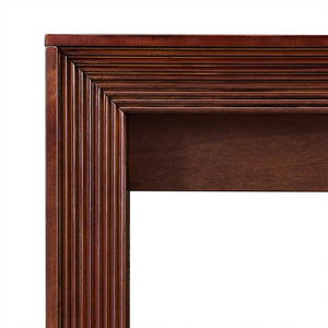 English Elm Fluted Counter Height Dining Set Narrow Bar Console with Upholstered Stool Retro Wood Cherry W1202P330886
