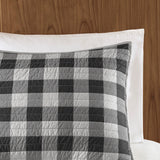 Woolrich Buffalo Check Lodge/Cabin Oversized Quilt Mini Set WR14-2022 Gray