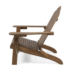 English Elm Christopher Knight Home® - HOLLYWOOD Acacia Wood Foldable Adirondack Chair for Patio & Poolside — Weather-Resistant, Classic Comfort Dark Brown 39.25 L x 24.5 W x 7.75 H 62399.00DBRN