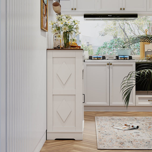 English Elm 39" Sliding Barn Door Buffet Sideboard with Walnut Top, 2 Drawers, 5 Compartments, Anti-Tip Safety and Durable MDF Finish W2948P245259