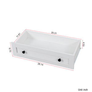 English Elm Buffet Modern Sideboard with Doors — White Storage Cabinet with Drawer, Adjustable Shelves, Coffee Bar Appeal W331S00161