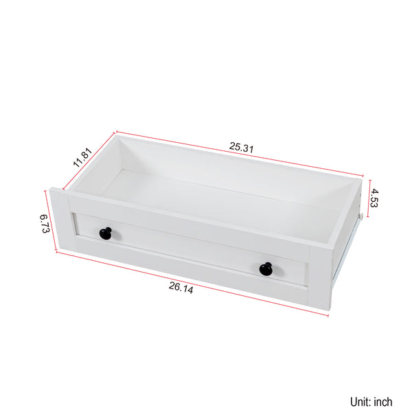 English Elm Buffet Modern Sideboard with Doors — White Storage Cabinet with Drawer, Adjustable Shelves, Coffee Bar Appeal W331S00161