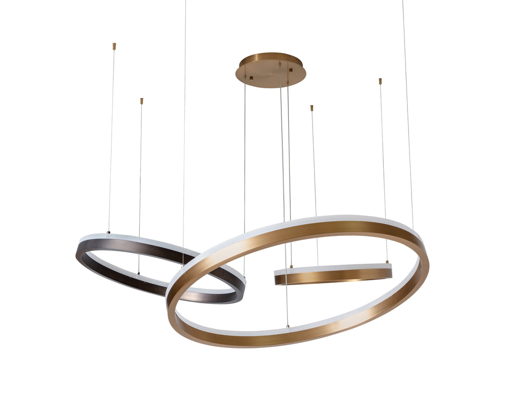 Sunpan Saphira Chandelier - Modern Elegance With Versatile Circular Lights In Bronze & Gold Finishes Gold Acrylic ,Aluminum 111623