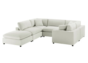English Elm Caylie Modular 6-Piece Sectional In Ivory - Versatile Comfort, Family-Friendly, Plush Seating Solution B050S00030