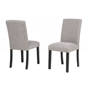 English Elm Gray Fabric Upholstered Dining Chair Set of 2 with Black Wood Legs | Modern Grey Side Chairs, 19.5" Seat Height, Easy Assembly B011P366728