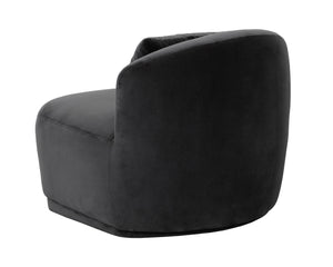 Sunpan Soraya Swivel Armless Chair - Stylish Curved Design for Modern Living Spaces and Comfort Upgrade Shadow Grey