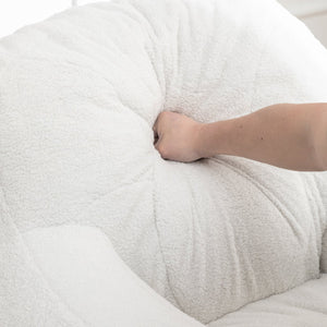 English Elm Bean Bag Chair With Memory Foam - Plush Teddy Upholstery For Cozy Relaxation In Any Space! W2200P247712