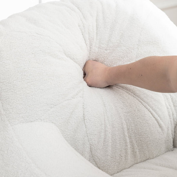 English Elm Bean Bag Chair With Memory Foam - Plush Teddy Upholstery For Cozy Relaxation In Any Space! W2200P247712