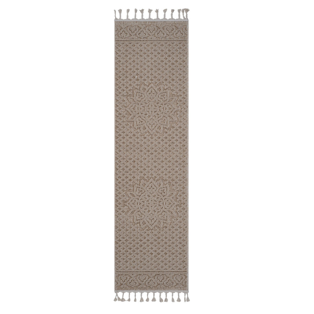 English Elm Loom Luxe Beige Medallion Area Rug - Durable, Stylish Indoor/Outdoor Runner For High-Traffic Spaces B335P289625