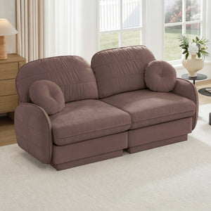 English Elm Chenille Cloud Loveseat with Quilted Back Cushions Deep Foam Seat Modern Living Room Sofa Rose Dust W714S01774