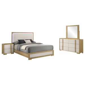 English Elm Lincoln Natural 4-Piece Queen Bedroom Set: Bright, Durable Design With Soft Lighting & Easy Storage Solutions B062S01366
