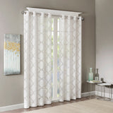 Madison Park Eden Modern/Contemporary Fretwork Burnout Sheer Curtain Panel MP40-3773 White