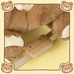 English Elm Dinosaur Plush Rocking Toy for Toddlers with Sound Effects and Wooden Base T3971P442708