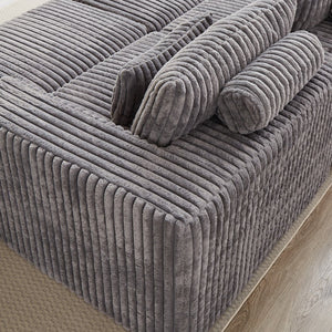 English Elm 87" Oversized Sectional Lounge Chaise – No Assembly, Cloud Plush Loveseat With 2 Footstools, Modern Comfort W834S00332