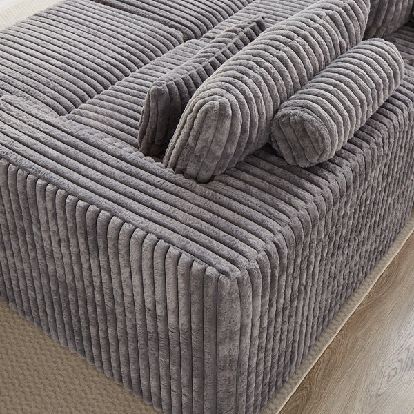 English Elm 87" Oversized Sectional Lounge Chaise – No Assembly, Cloud Plush Loveseat With 2 Footstools, Modern Comfort W834S00332