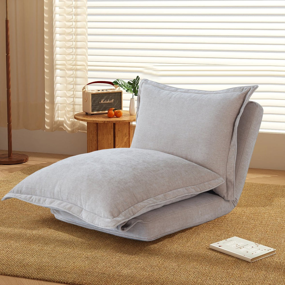 English Elm Convertible Floor Sofa Bed: Stylish, Space-Saving Chair With Adjustable Backrest & Soft Pillows W3422P364822