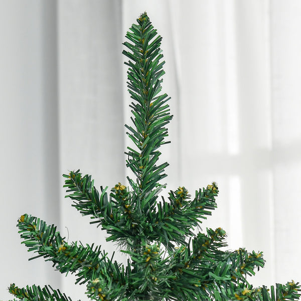 English Elm Homcom 6' Slim Fir Christmas Tree - Realistic Branches, Space-Saving Design, Easy Setup & Storage W2225P249625