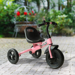 English Elm Qaba Toddler Steel Frame Tricycle with Bell Eva Wheels Ergonomic Seat Indoor Outdoor W2225P217780