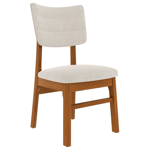English Elm Upholstered Dining Chairs Set of 4 Ergonomic Mid-Century Modern Fabric Seats with Rubberwood Frame & Non-Slip Feet Beige,Brown N752P346006A