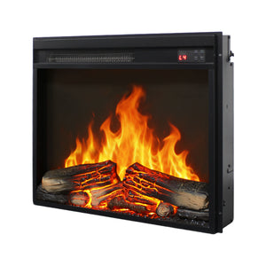 English Elm 23 Inch Electric Fireplace Insert with Led Log Set Infrared Remote and Timer Control W1769P383499