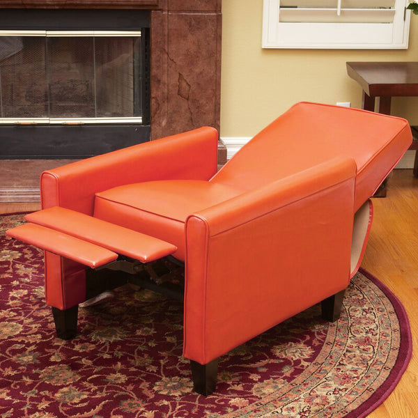 English Elm Recliner Pushback Accent Chair Floral Fabric Upholstered for Living Room Comfort 52422.00PUORG