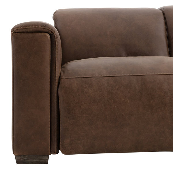 Bernhardt Bernhardt Billings Leather Power Motion Sofa With Pop-Up Headrests, Fold-Over Padded Arms & Stitching 527RLO