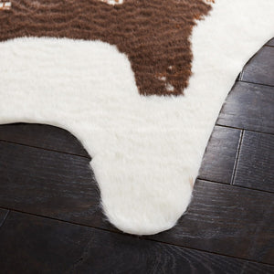Safavieh Faux Cow Hide 202 Powerloomed  Rug Ivory / Dark Brown FCH202A-68