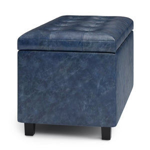 English Elm Cosmopolitan Storage Ottoman In Denim Blue - Stylish, Functional & Versatile For Any Room Décor B136P159769