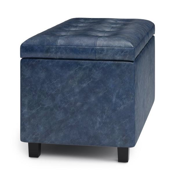 English Elm Cosmopolitan Storage Ottoman In Denim Blue - Stylish, Functional & Versatile For Any Room Décor B136P159769