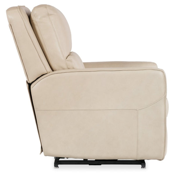 Hooker Furniture Flynn Ivory Semi-Aniline Leather Power Recliner With Lift Assist, Usb, Adjustable Headrest & Lumbar RC611-PHLL4-010