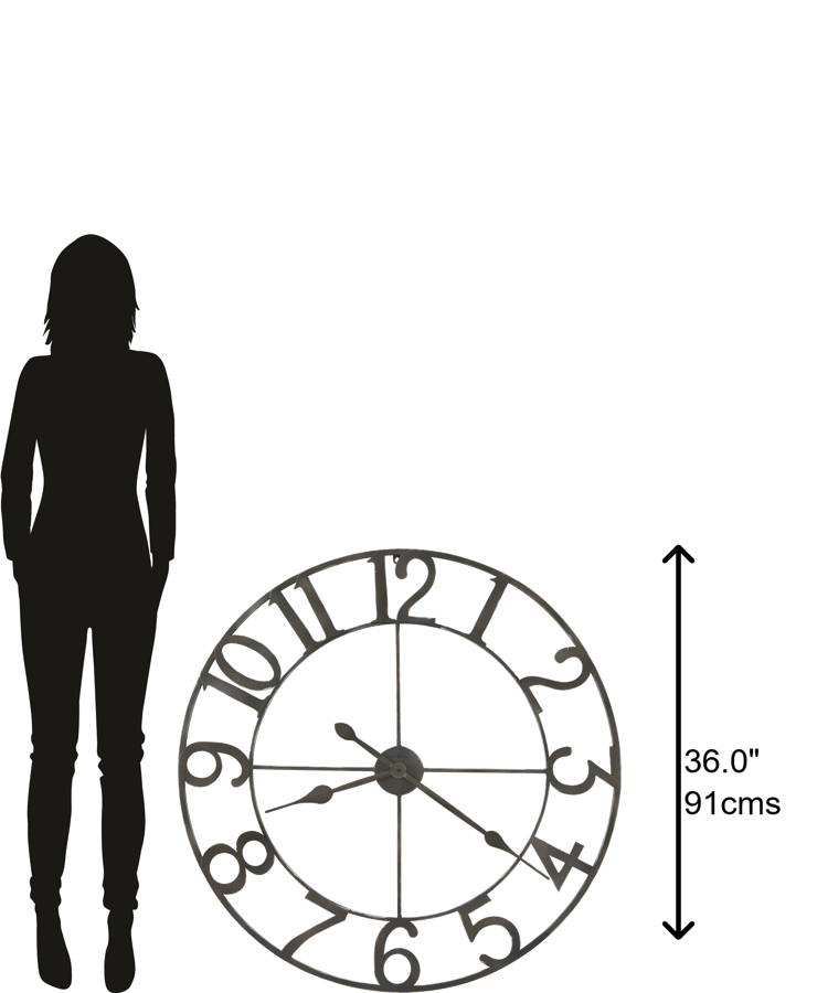 Hekman Furniture 625658 Artwell Oversized Wall Clock - Durable Quartz Movement, Stylish Dark Charcoal Gray Finish  Artwell Wall Clock 625658