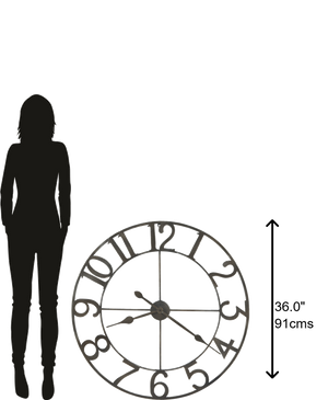 Hekman Furniture 625658 Artwell Oversized Wall Clock - Durable Quartz Movement, Stylish Dark Charcoal Gray Finish  Artwell Wall Clock 625658