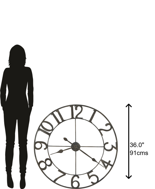 Hekman Furniture 625658 Artwell Oversized Wall Clock - Durable Quartz Movement, Stylish Dark Charcoal Gray Finish  Artwell Wall Clock 625658