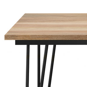 English Elm Hunter 42-Inch Square Dining Table - Modern Solid Mango Wood With Iron Base For Small Spaces B136P158741