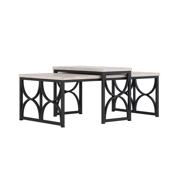 A.R.T. Furniture Alcove Metal Cocktail Table - Casual Traditional Design With Burnished Brass, Perfect For Any Decor White Acacia Solids,Maple Veneers,Iron 321360-1241