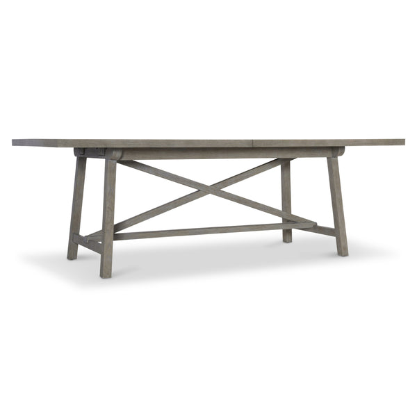 Bernhardt Bernhardt Albion Extendable Dining Table 88-124" Pewter White Oak Farmhouse With X-Stretcher Stability K1749