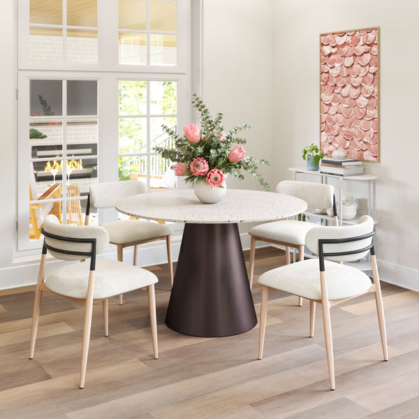 Zuo Modern Jorf Dining Table In Beige & Bronze - Stylish Mdf And Steel Design For Modern Dining Spaces! Beige Mdf,Steel 109928-zuo-modern