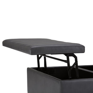 English Elm Ellis Multi-Functional Storage Ottoman – Stylish Stone Grey Coffee Table With Hidden Compartment B136P159161